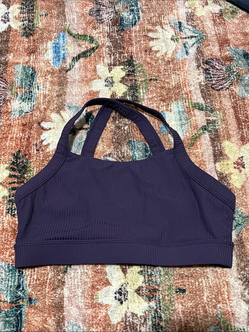 Ribbed Purple Paragon Sports Bra
